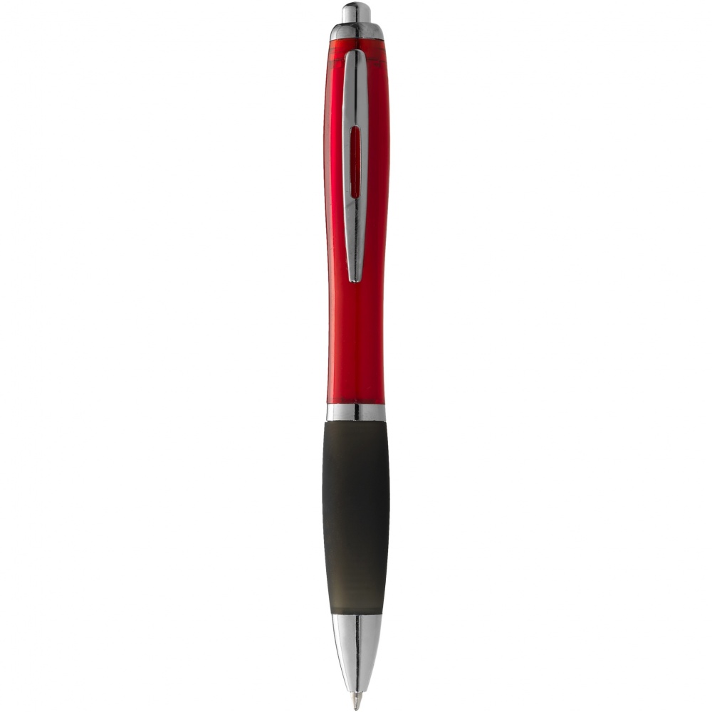 Logo trade promotional item photo of: Nash ballpoint pen coloured barrel and black grip